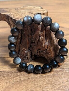Silver Sheen Obsidian 10mm Crystal Bracelet
